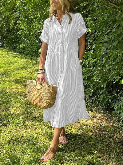 Linda | Striped Button Dress
