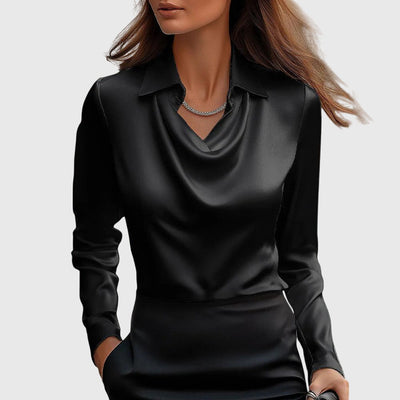 Claudia | Satin Drape Blouse