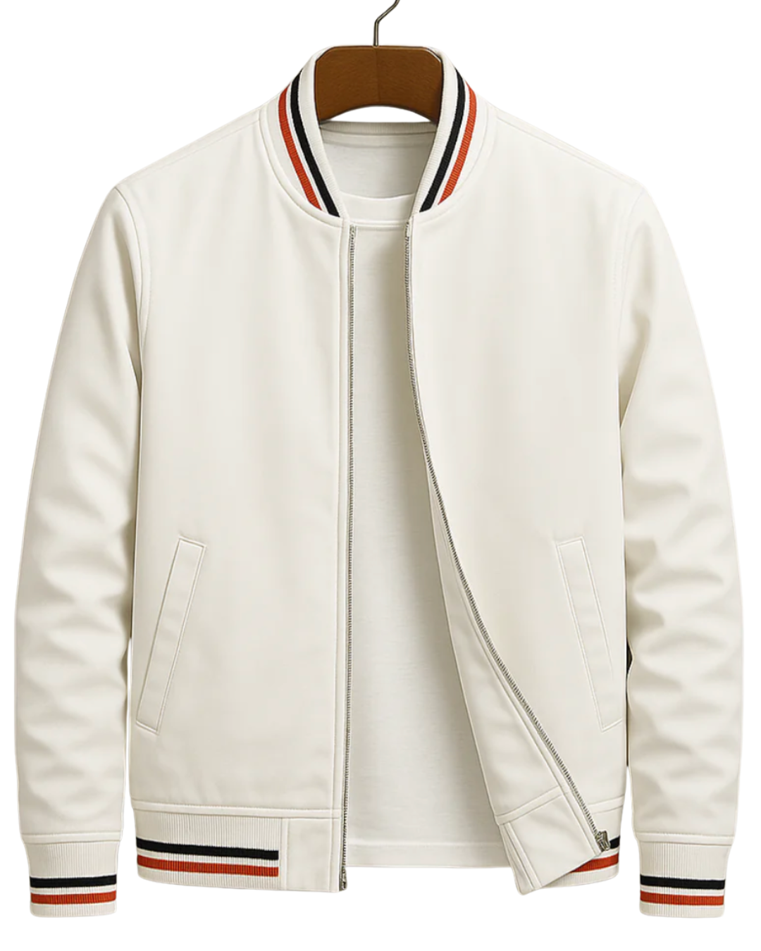 Calvin | Striped Trim Bomber Jacket