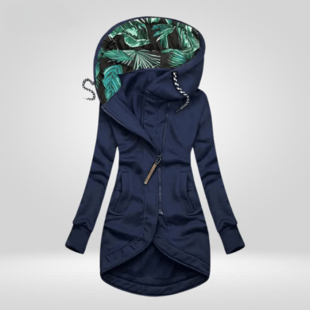 Nora | Tropical-Lined Long Hoodie