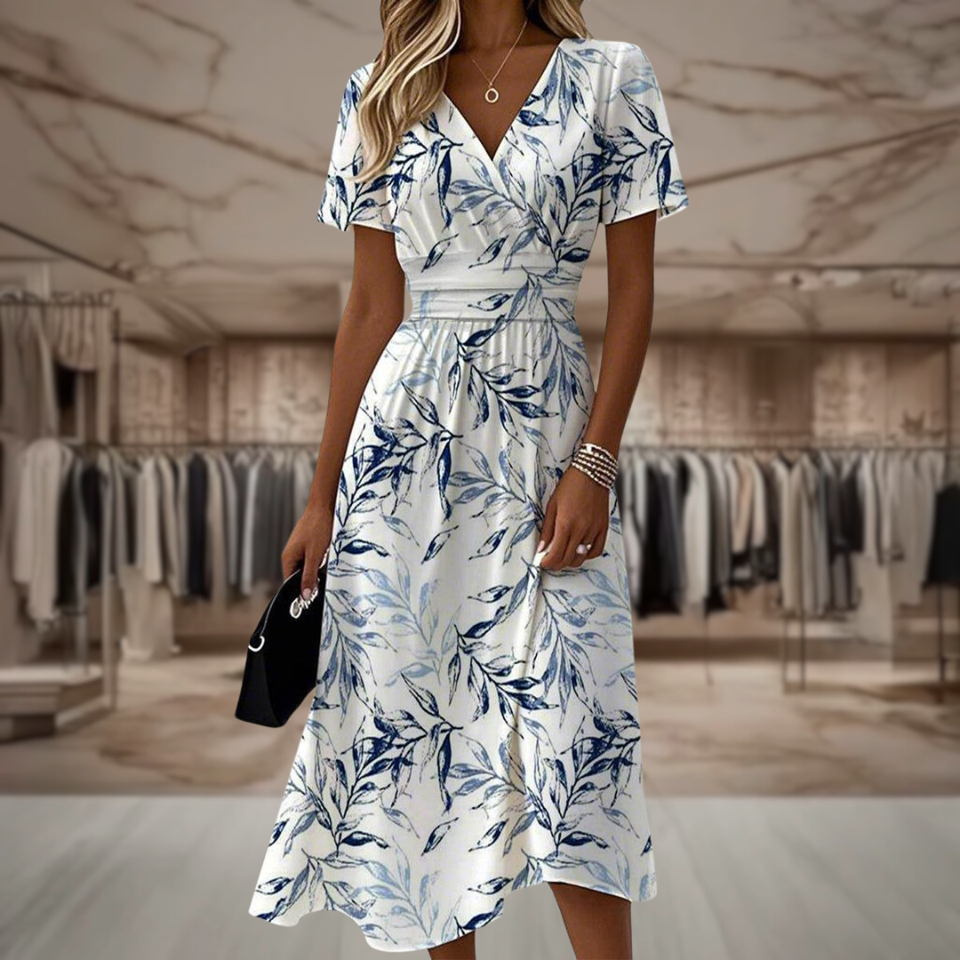Elaine | Elegant Wrap Midi Dress