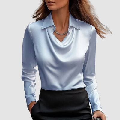 Elaine | Draped Satin Blouse