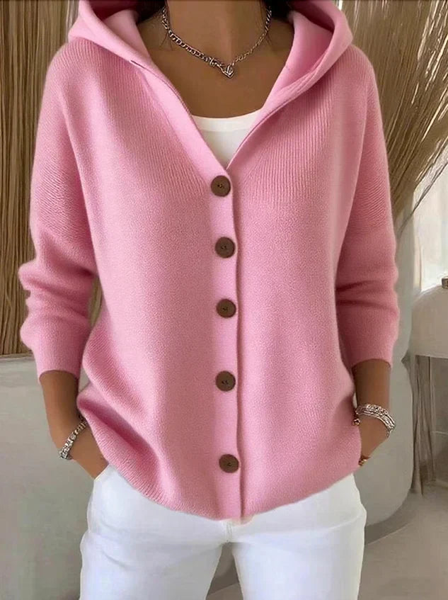 Evelyn | Cozy Button Hoodie