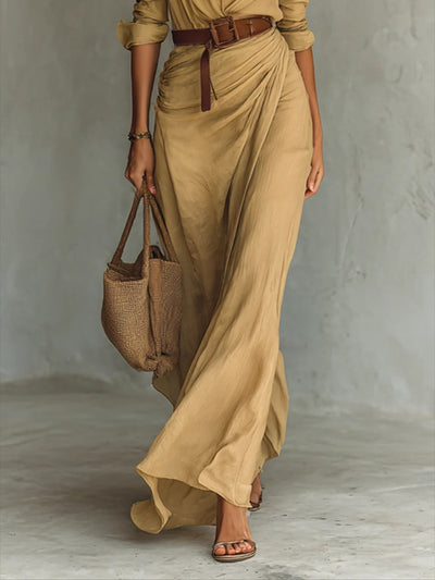 Vivian | Flowy Belted Maxi Dress