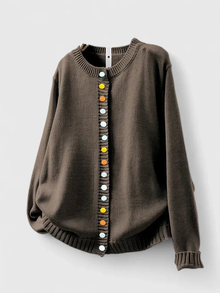 Rita | Color Button Knit Cardigan
