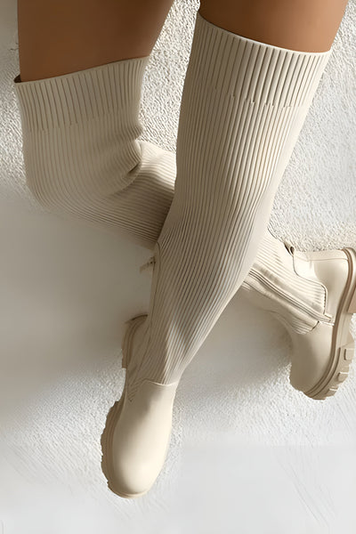 Bianca | Ribbed Over-the-Knee Zip Boots
