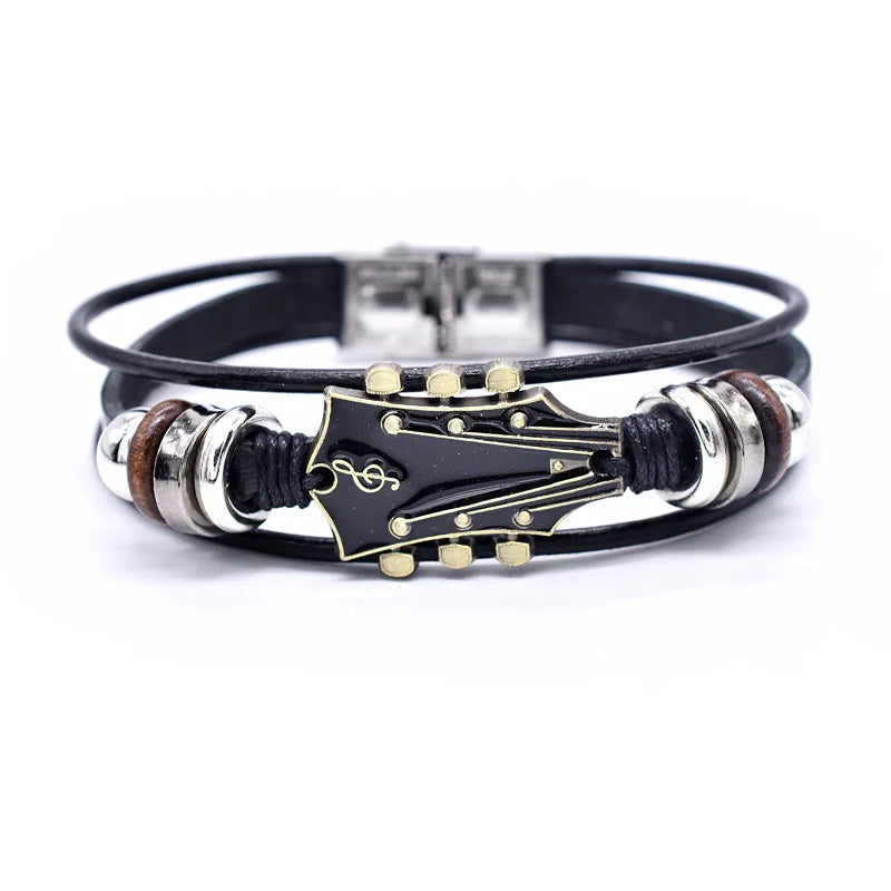 Axel | Guitar Head Leather Bracelet