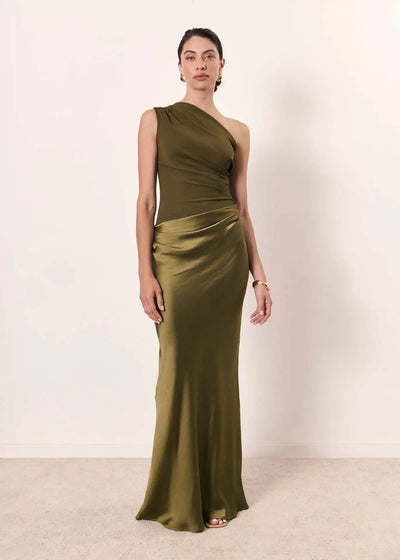 Selene | One-Shoulder Satin Gown