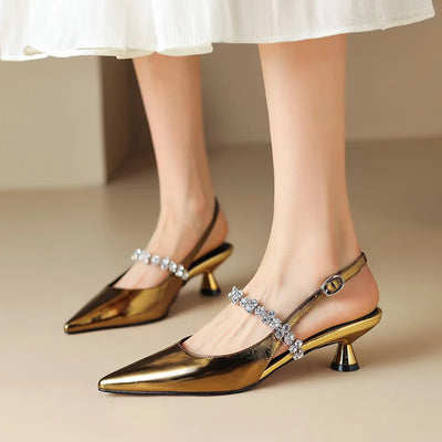 Lydia | Sparkle Strap Kitten Heels