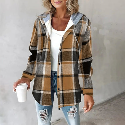Sandra | Hooded Plaid Shacket