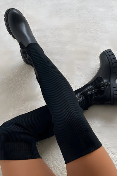 Bianca | Ribbed Over-the-Knee Zip Boots