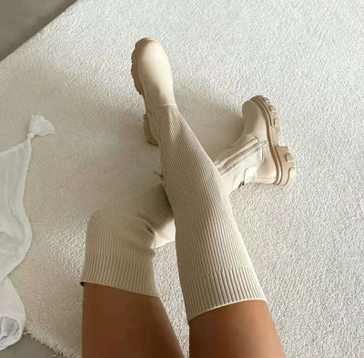 Bianca | Ribbed Over-the-Knee Zip Boots