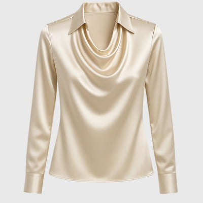 Claudia | Satin Drape Blouse