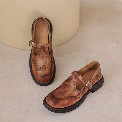Edith | Vintage Buckle Oxford Flats
